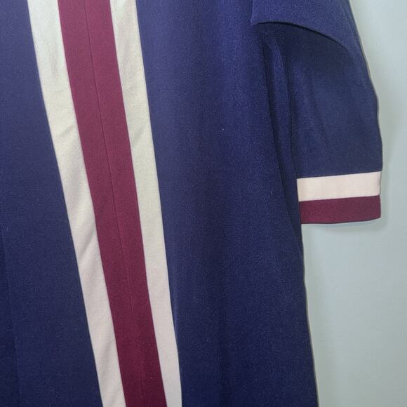 Vanity Fair M Nightgown Robe Colorblock Full Length Velvet Velour Zip Up 1/2 - Picture 4 of 9